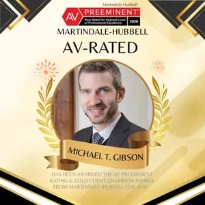 Michael T. Gibson Earns Prestigious 2026 Martindale-Hubbell AV Preeminent and Client Champion Awards